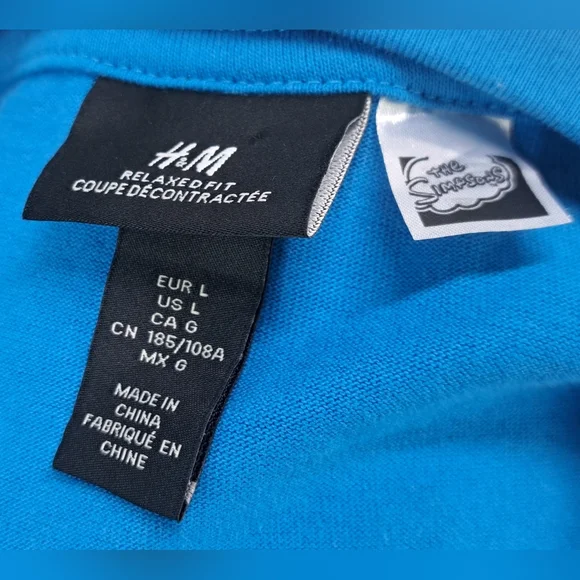 The Simpsons Matt Groening x H&M Men's Graphic T-Shirt Tee Relaxed Fit Sz Large - Picture 2 of 13